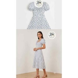 Women's Floral Smocked Midi Dress
