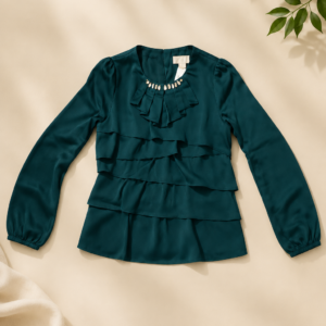 women Emerald Grace Layered Ruffle Top