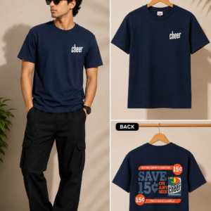 Budget Kapda Navy Blue Round Neck T-Shirt