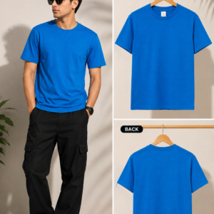 Budget Kapda Men's Royal Blue Round Neck T-shirt